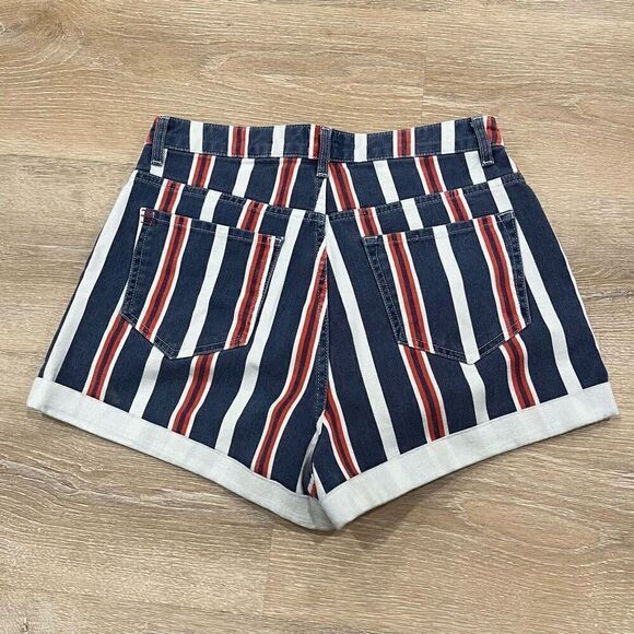 BDG Urban Outfitters Mom Shorts Women's 29 Multicolor Striped Cuffed Button-Fly - Picture 7 of 7